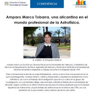 Conferència 'Amparo Marco Tobarra, una alacantina en el món professional de l'Astrofísica'