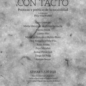 Cartel de la exposición Con tacto. Políticas y poéticas de la tocabilidad. Comisariada por Fefa Vila Núñez.