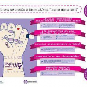 Distribució de mantelerías de paper 'UActiva contra la violència de gènere'