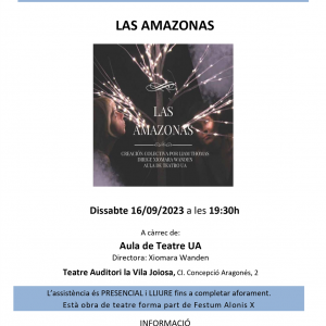«Les Amazones», de l'Aula de Teatre de la UA, inicien la seua gira del curs 2023-24 a la Vila Joiosa