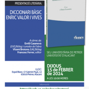 Presentació literària "Diccionari bàsic d'Enric Valor i Vives"