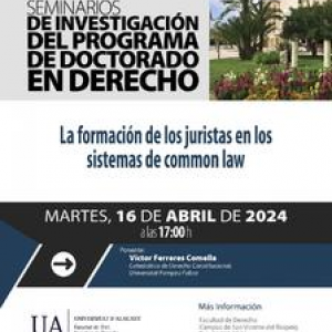 Seminari de Doctorat: La formació dels juristes en els sistemes de common law