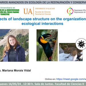 Effects of landscape structure on the organization of ecological interactions