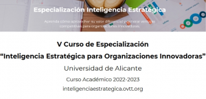 V Curs sobre intel·ligència estratègica per a millorar la gestió de la informació i el coneixement en organitzacions innovadores