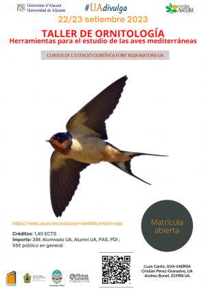 Taller de ornitología. Herramientas para el estudio de las aves de los ecosistemas mediterráneos
